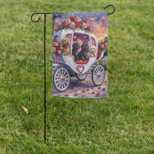 Portuguese Water Dog Valentine's Day Garden Flag