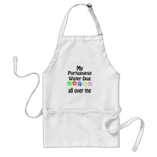 Portuguese Water Dog Walks Design Adult Apron