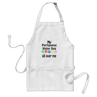 Portuguese Water Dog Walks Design Adult Apron