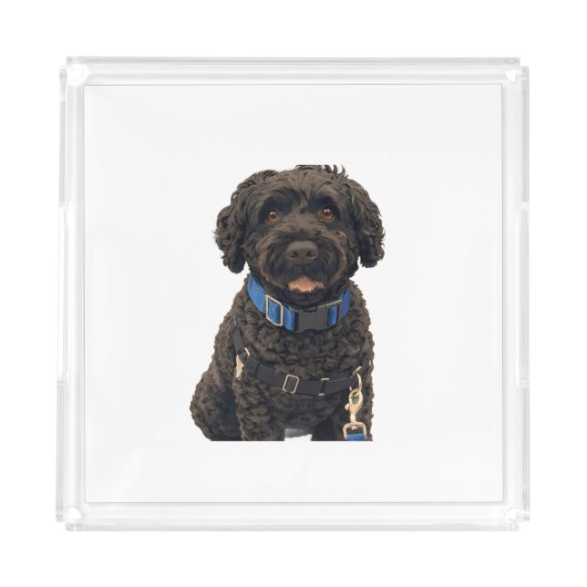 Portuguese Water Dogs Anime Anemi Acrylic Tray (Front)