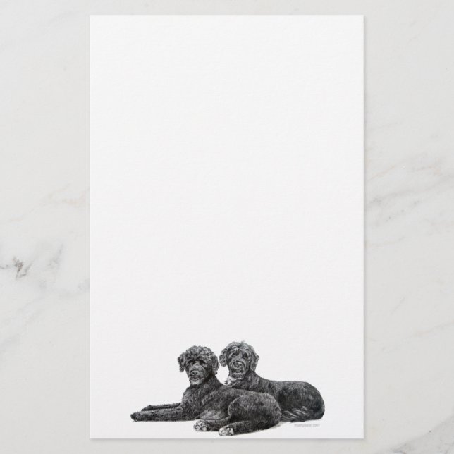 Portuguese Water Dogs Stationery (Front)