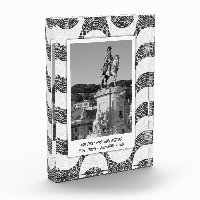 Portuguese Waves cobblestone photo frame Acrylic Award (Left)