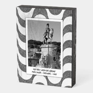 Portuguese Waves cobblestone photo frame Wooden Box Sign