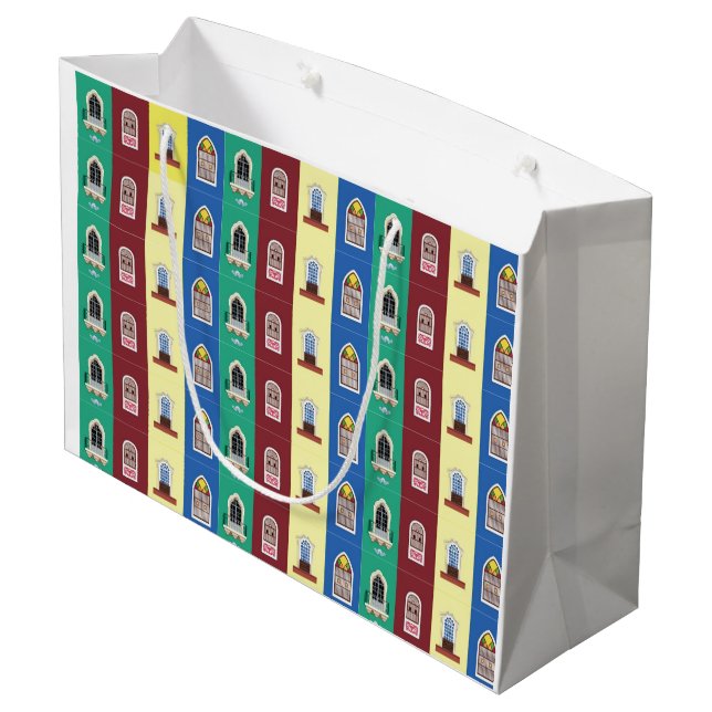 Portuguese window themed  large gift bag (Back Angled)