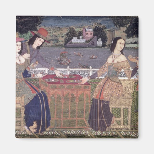 Portuguese women eating a meal, Goa Magnet (Front)