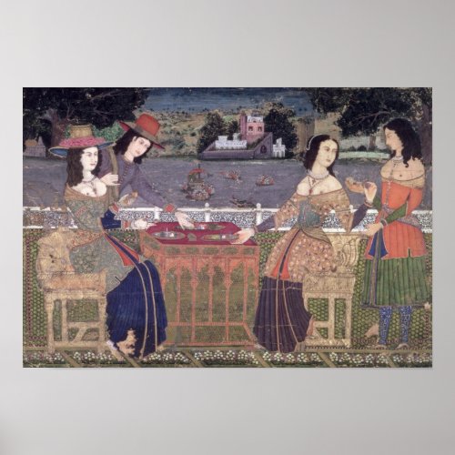 Portuguese women eating a meal Goa Poster