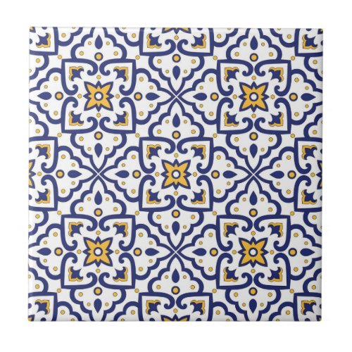 portuguese yellow sea blue tiles