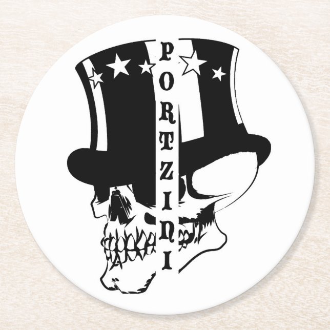 Portzini Skull Round Paper Coaster (Front)