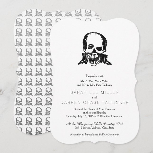 Posada Calavera Boots and Skull Invitation (Front/Back)