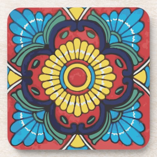 Posavasos De Piedra Red tile mexican talavera cera Beverage Coaster