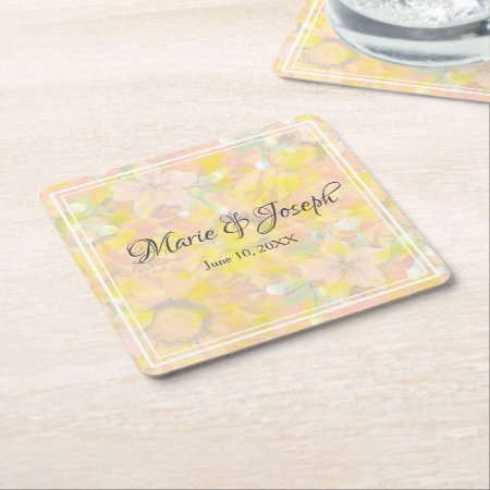 Posavasos Of Cardboard - Floral Square Paper Coaster