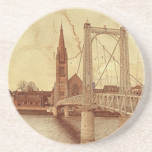 Posavasos The Bouncy Bridge (Inverness - Scotland) Coaster (Front)