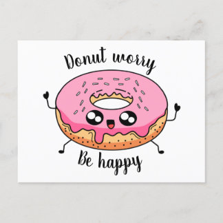 Poscard donut worry be happy by Artacalla Postcard