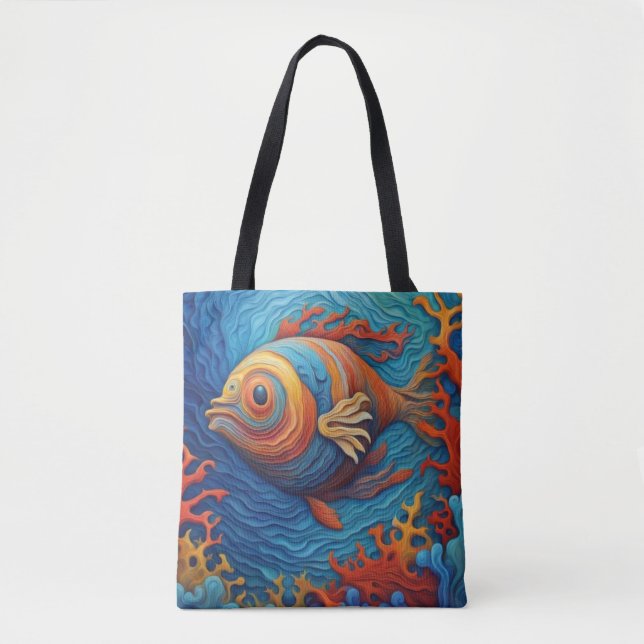 Pose med fisk - Bag with fish  (Front)