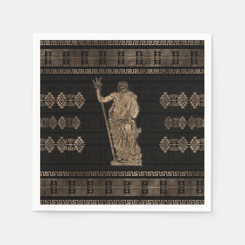 Poseidon and Greek Meander Ornament Napkins