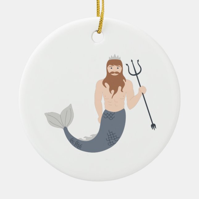 Poseidon Ceramic Ornament (Front)