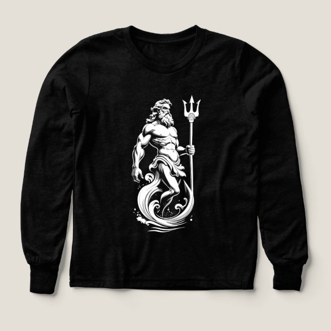 Poseidon God of the Sea Tri-Blend Shirts (Design Front)