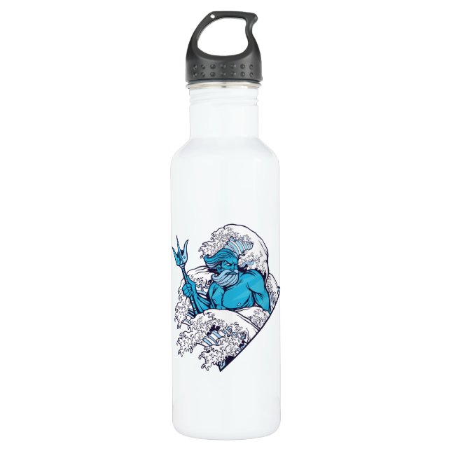 Poseidon god stainless steel water bottle (Front)