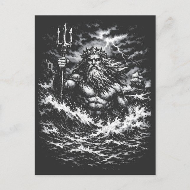 Poseidon — Lord of the Deep by BurnsInHell Postcard (Front)