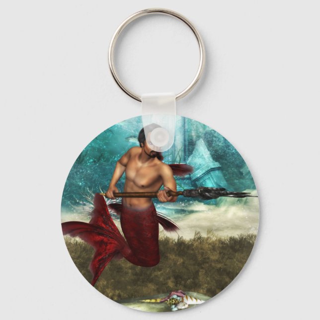 Poseidon Merman Keychain (Front)