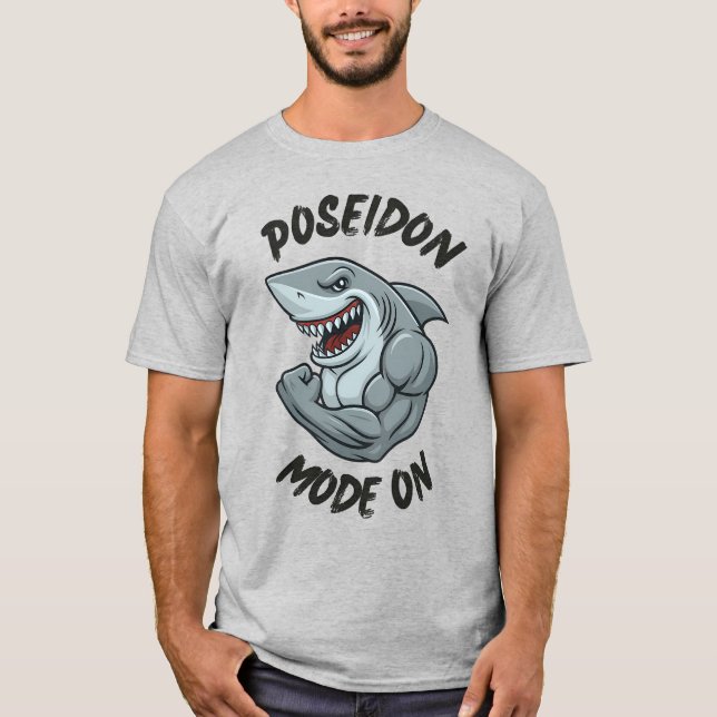 Poseidon Mode On™ – Nautical Gym Fitness T-Shirt (Front)