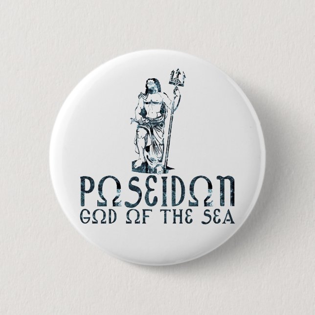 Poseidon Pinback Button (Front)