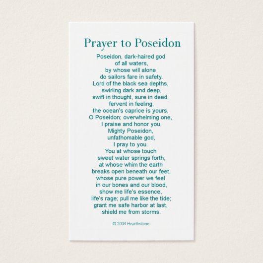 Poseidon Prayer Card (Front)