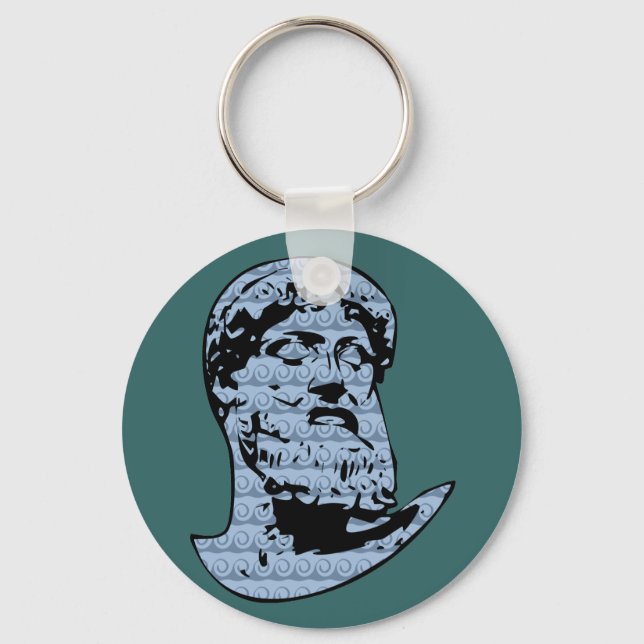 Poseidon statue keychain (Front)