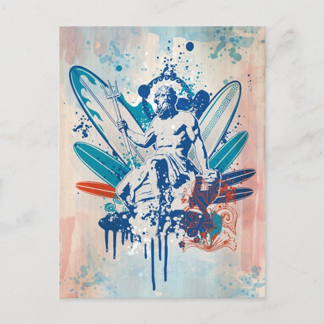poseidon surfer postcard (Front)