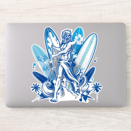 Poseidon The Surfer  Sticker