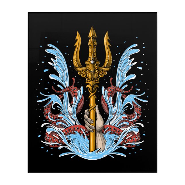 Poseidon Trident Acrylic Print (Front)