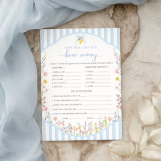 Posey How Well Do You Know Mommy Game Invitation