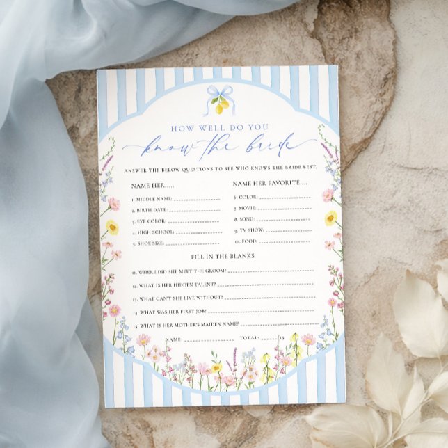 Posey How Well Do You Know The Bride Game Invitation (Creator Uploaded)