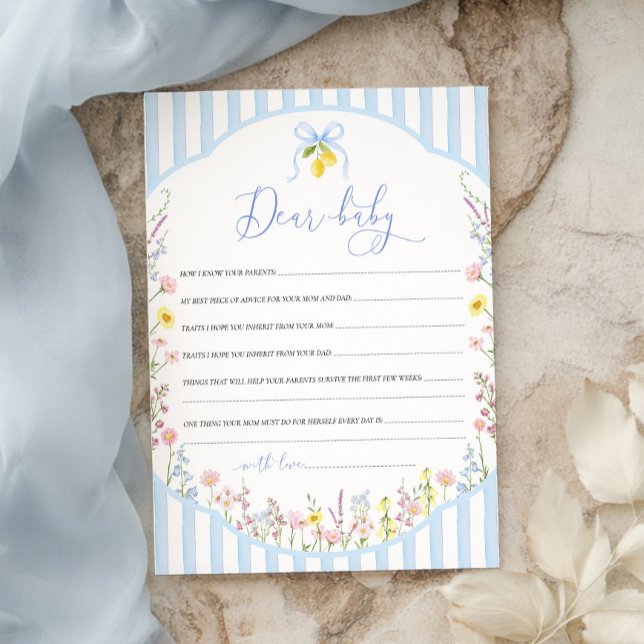 Posey Wildflower Dear Baby Game Invitation (Creator Uploaded)