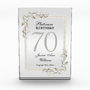 Posh 70th Platinum Birthday Acrylic Award