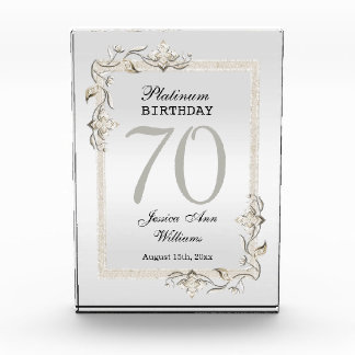 Posh 70th Platinum Birthday Acrylic Award