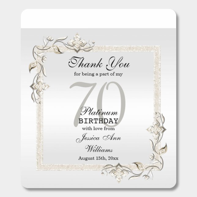 Posh 70th Platinum Birthday Breath Savers® Mints (Sticker)