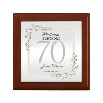 Posh 70th Platinum Birthday Gift Box by shm_graphics at Zazzle