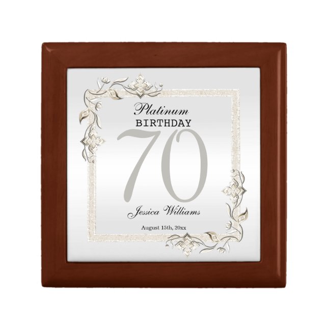 Posh 70th Platinum Birthday Gift Box (Front)