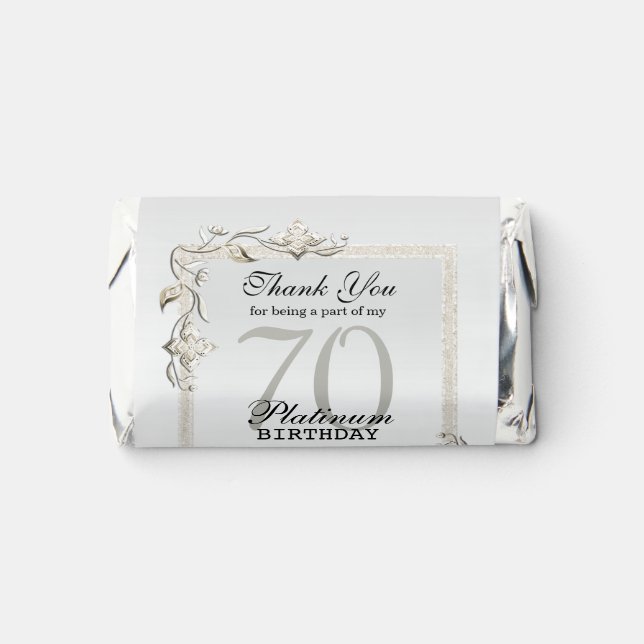 Posh 70th Platinum Birthday Hershey's Miniatures (Front)