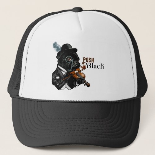 Posh Black Frenchie Bulldog    Trucker Hat