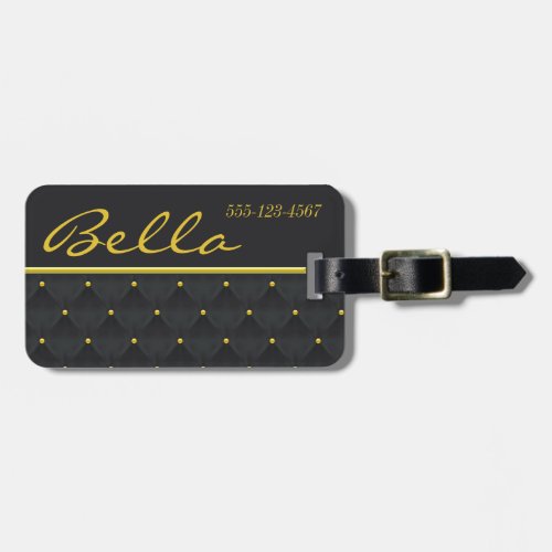 Posh Black  Gold Luggage Tag