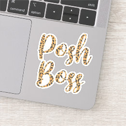 Posh Boss 3" Laptop Decal | Leopard Printed