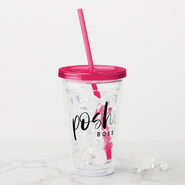 Posh Boss Personalized Acrylic Tumbler (Front Ice)
