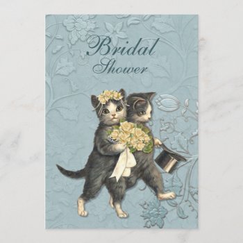 Posh Cats Bridal Shower Invitation by SpiceTree_Weddings at Zazzle