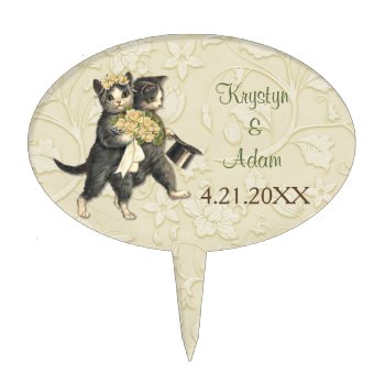 Posh Cats Wedding Ivory Cake Topper by SpiceTree_Weddings at Zazzle