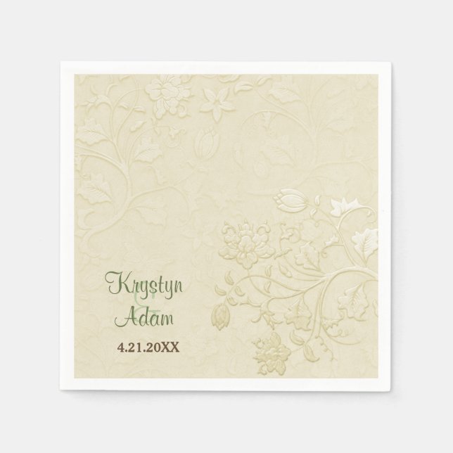 Posh Cats Wedding Ivory Paper Napkins (Front)