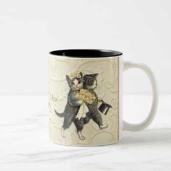 Posh Cats Wedding Ivory Two-tone Coffee Mug by SpiceTree_Weddings at Zazzle