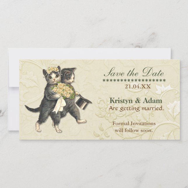 Posh Cats Wedding Save the Date (Front)