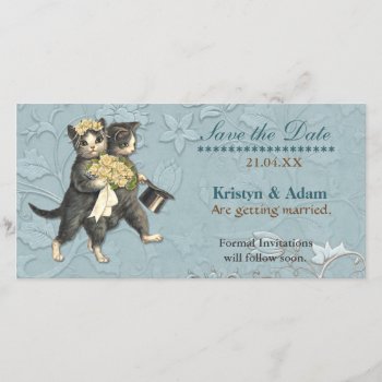 Posh Cats Wedding Save The Date by SpiceTree_Weddings at Zazzle